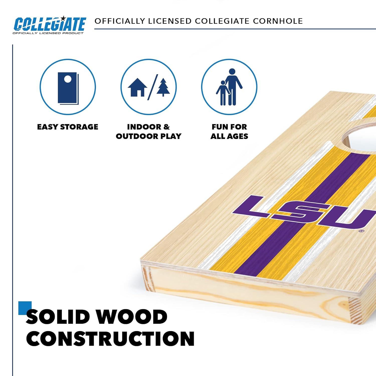 NCAA LSU Tigers 1'x2' Wood Cornhole Set