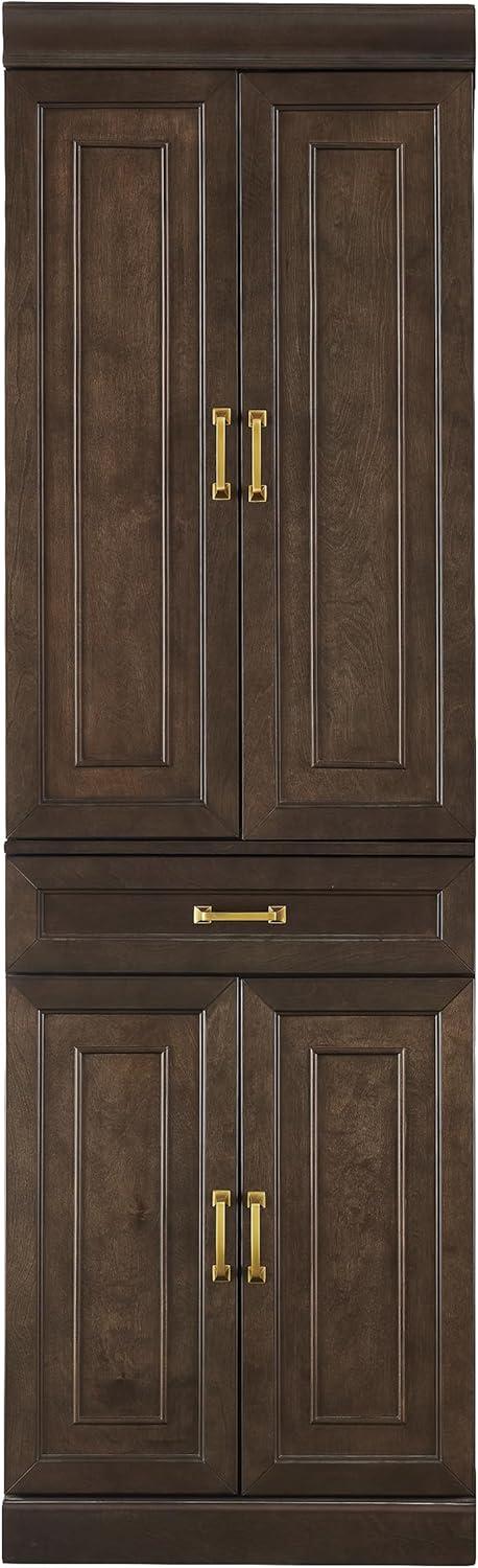 Crosley 78" Stanton Kitchen Storage Pantry Cabinet Coffee: Modular Design, 5 Adjustable Shelves, Wood Veneer