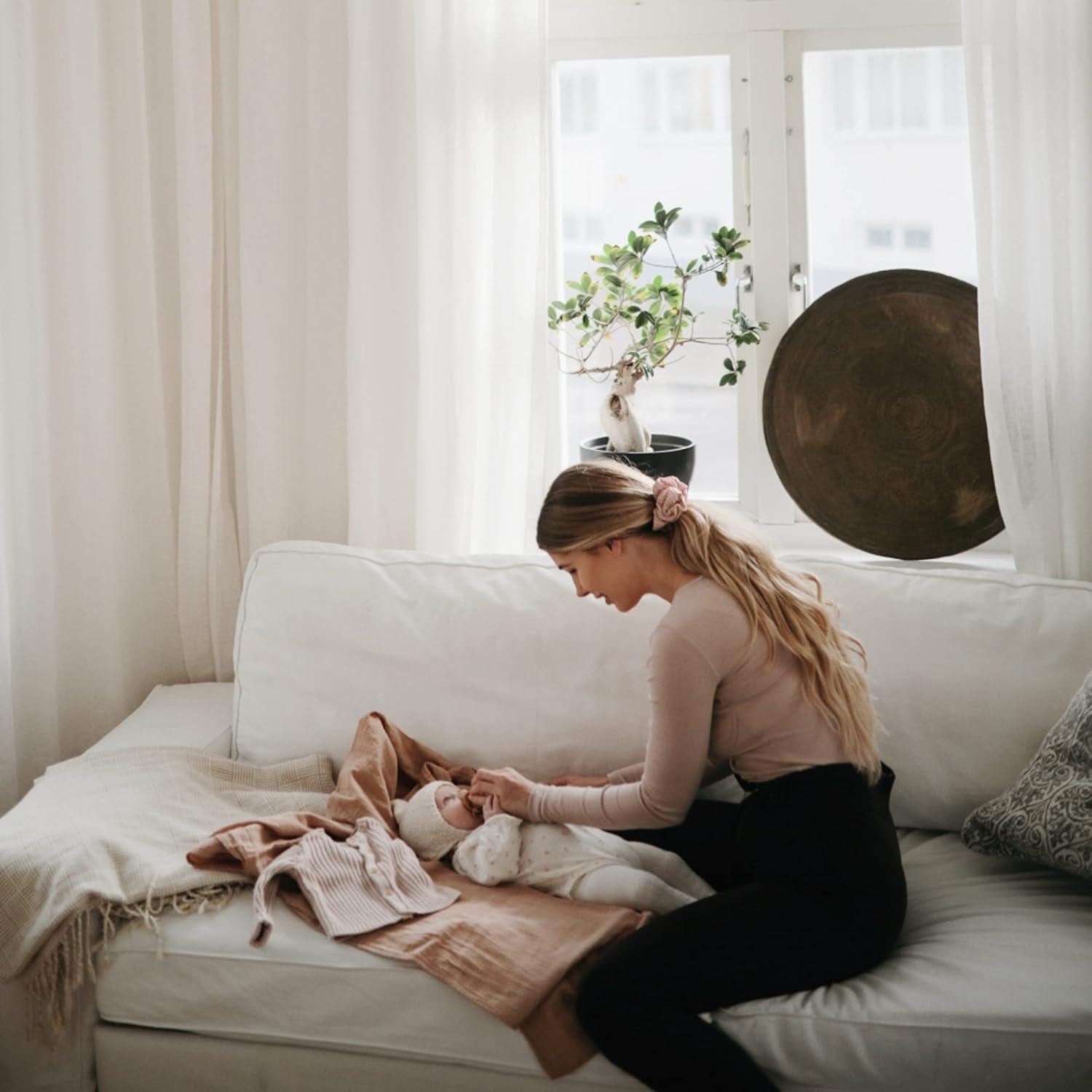 Organic Cotton Muslin Swaddle Blanket Natural One Size