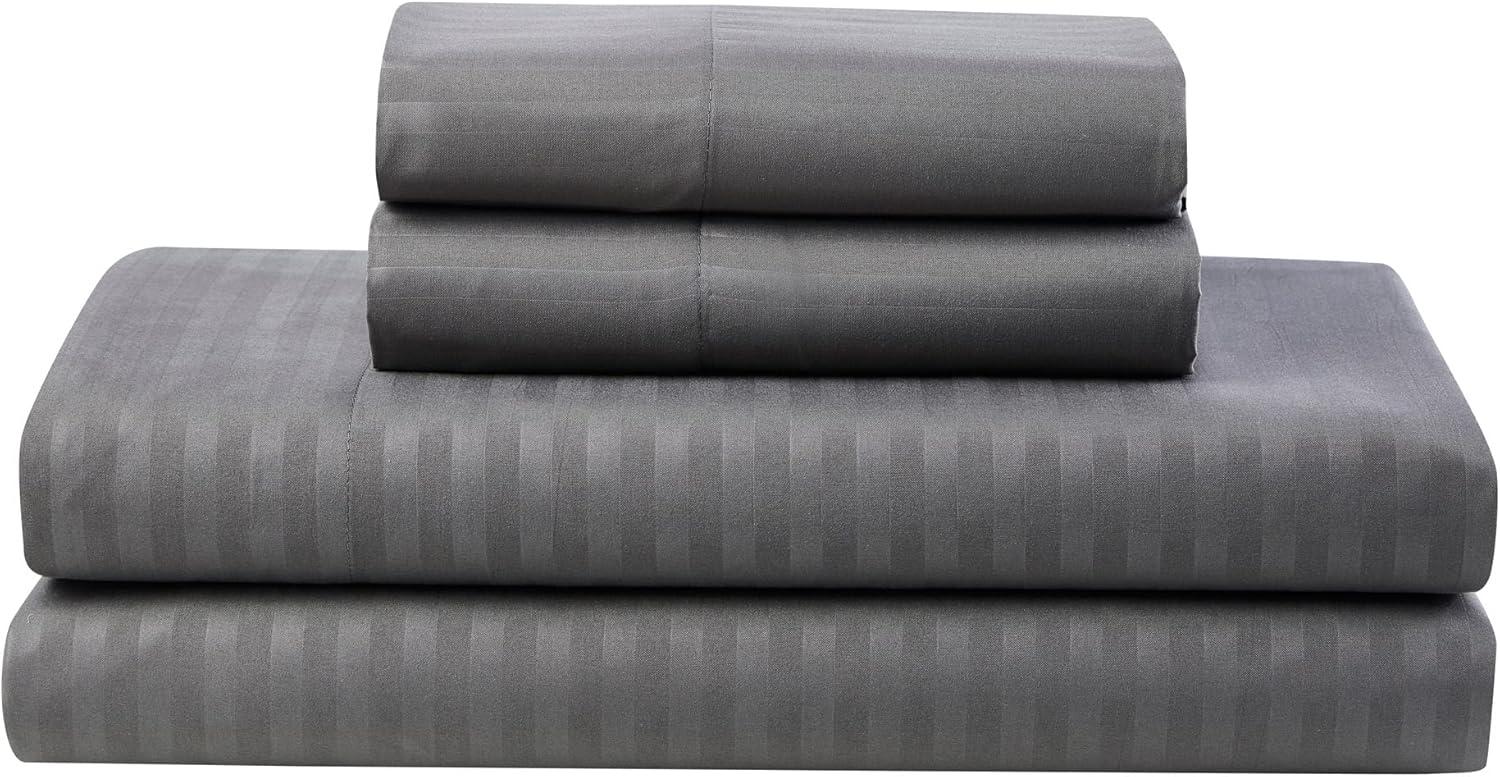 Sweet Home Collection Dobby Stripe Embossed Bed In a Bag Comforter Set