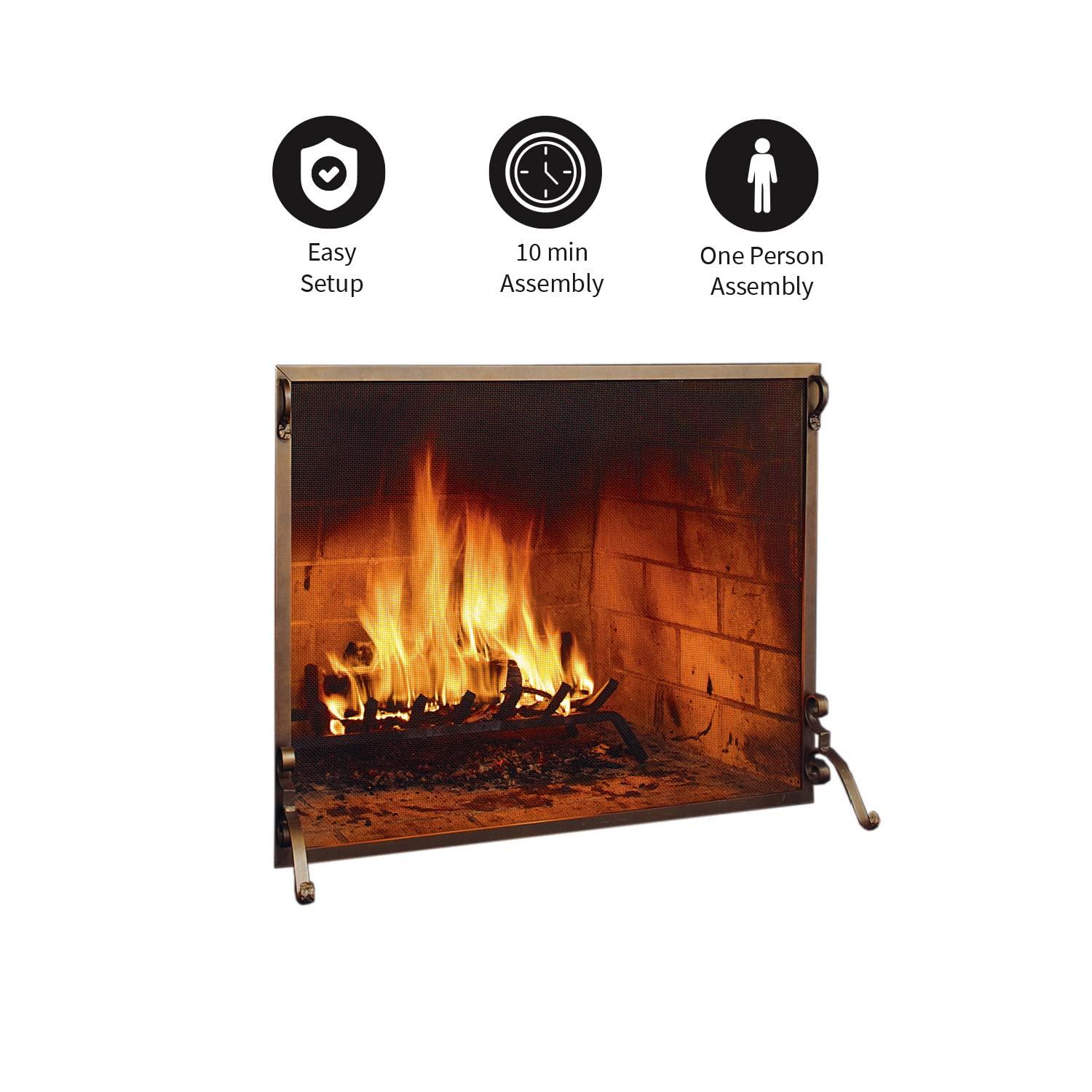 Plow & Hearth Steel Fireplace Screen