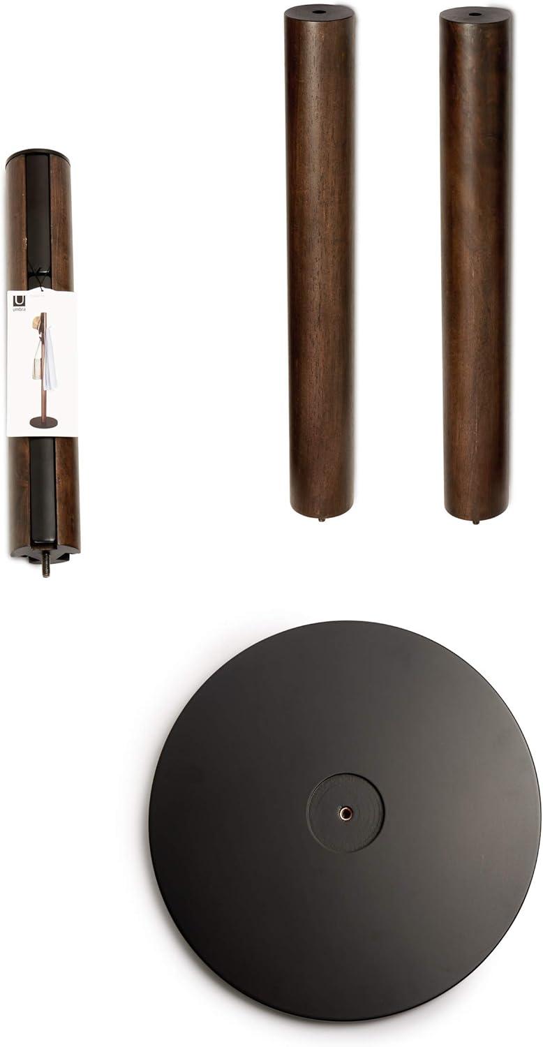 Flapper Sleek Black/Walnut 9-Hook Freestanding Coat Rack