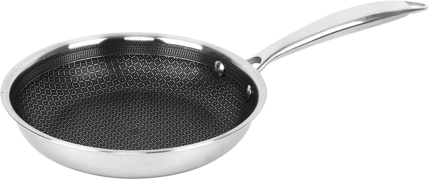 Lexi Home Modern Kitchen Basics Tri-Ply Stainless Steel Nonstick Frying Pan