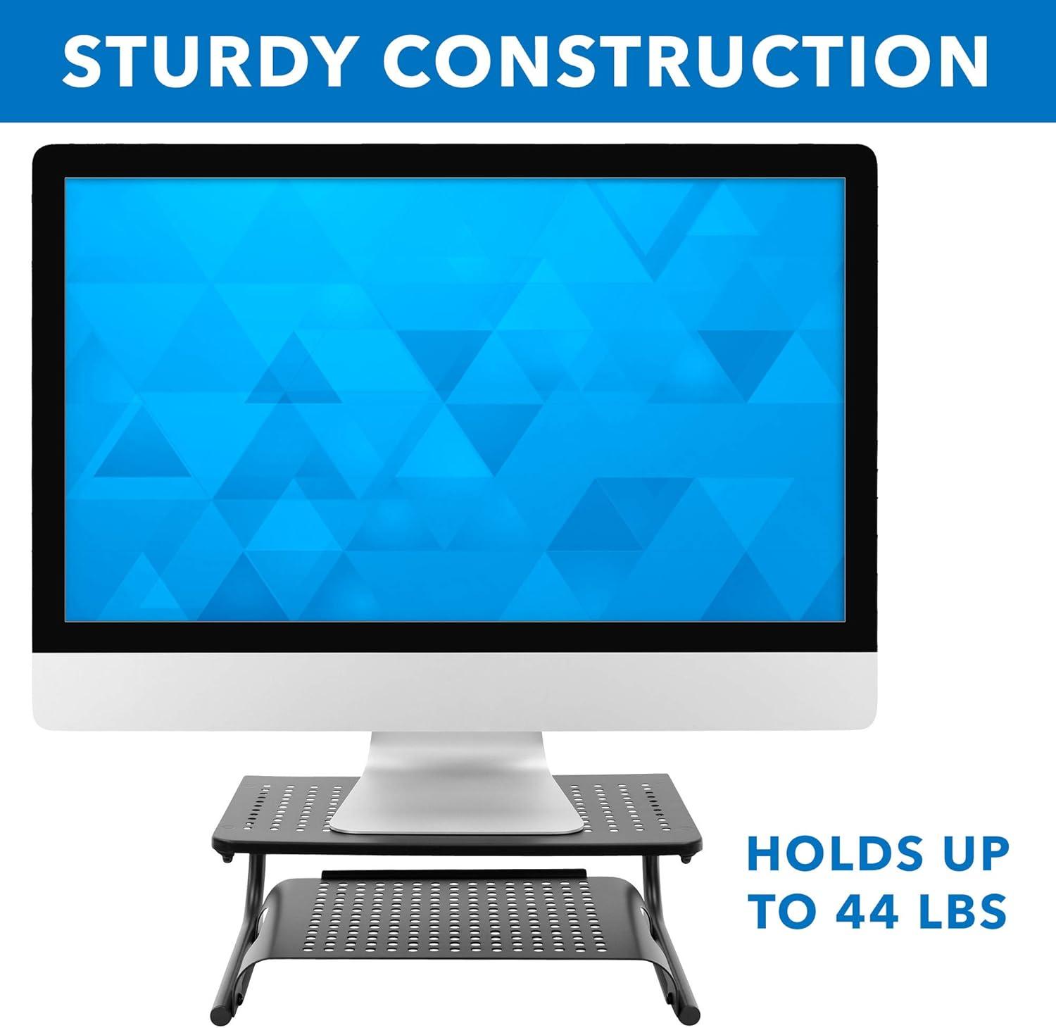 Mount-It! 2 Tier Desk Organizer Riser | Computer Monitor Stand with Keyboard Storage Shelf for Desktops, Laptops, Printers, Home Office Space Saver