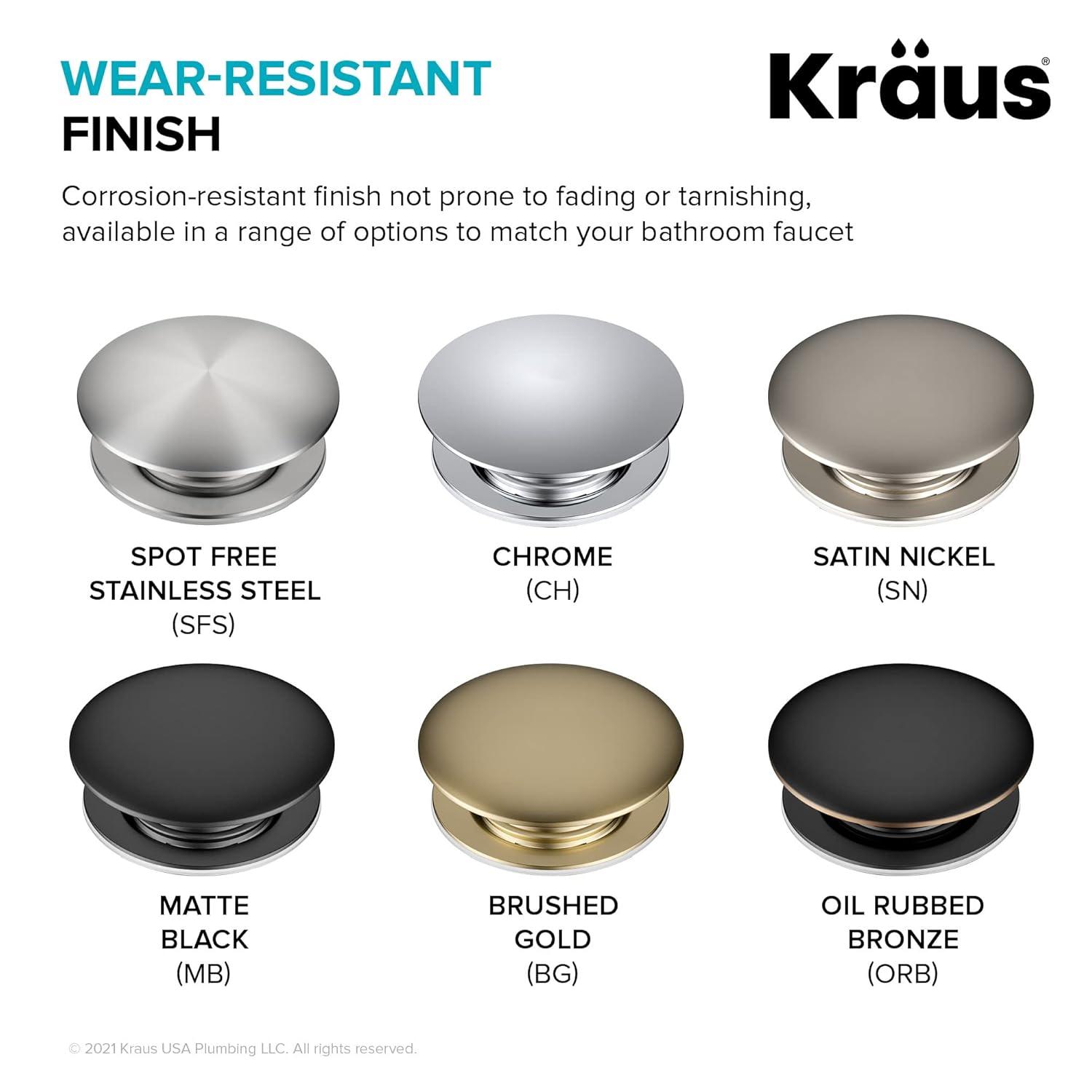 KRAUS Pop-Up Bathroom Sink Drain