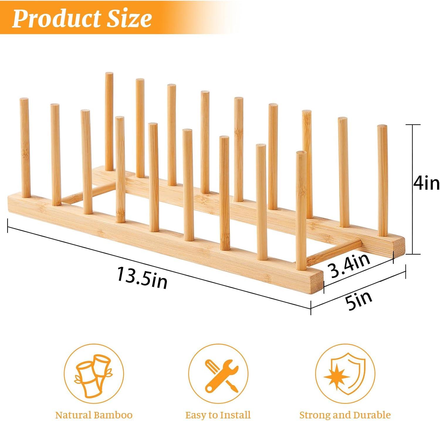 Foldable Bamboo 7-Grid Dish Drying Rack