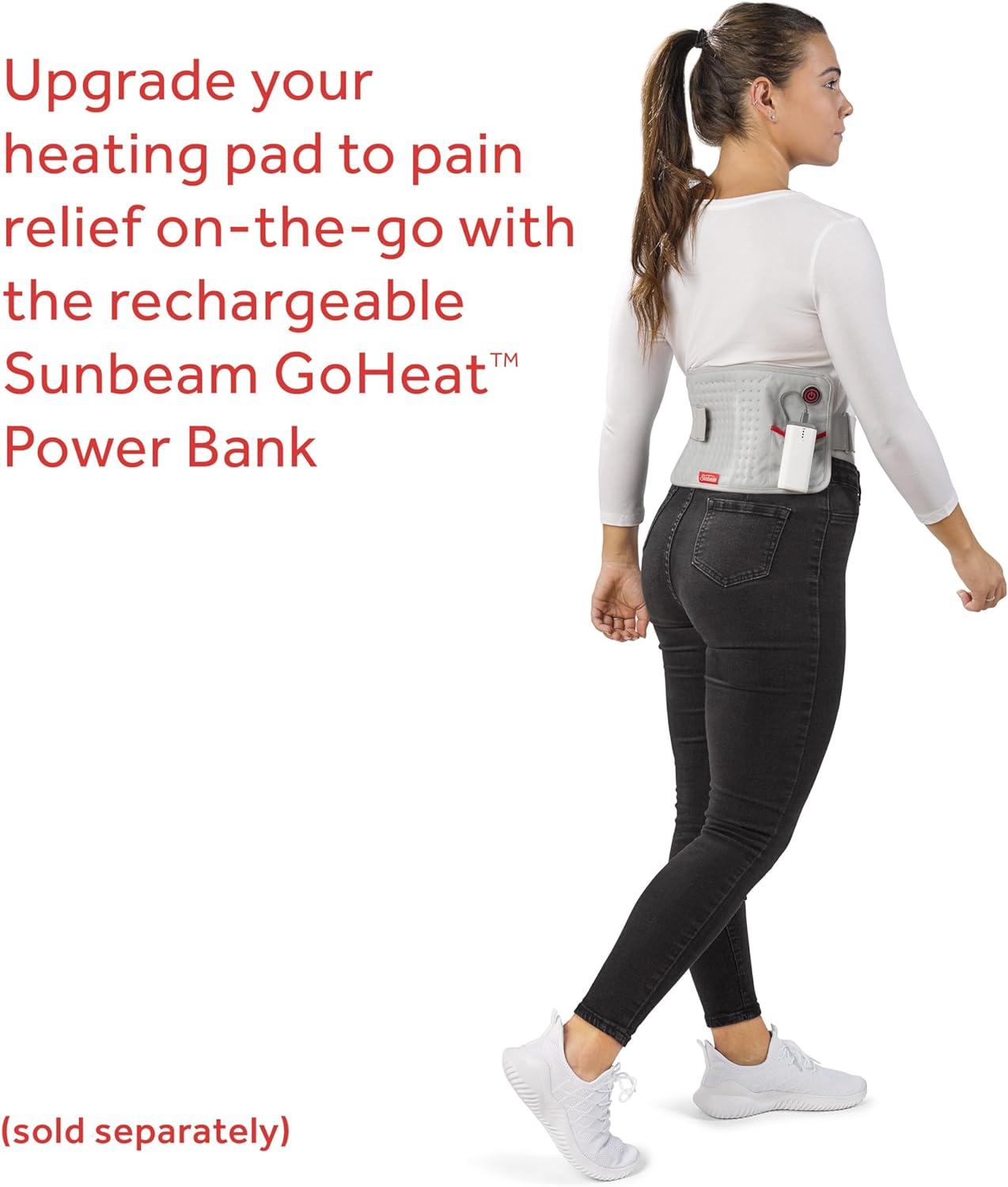 Sunbeam GoHeat USB-Powered Heating Pad, Color Gray