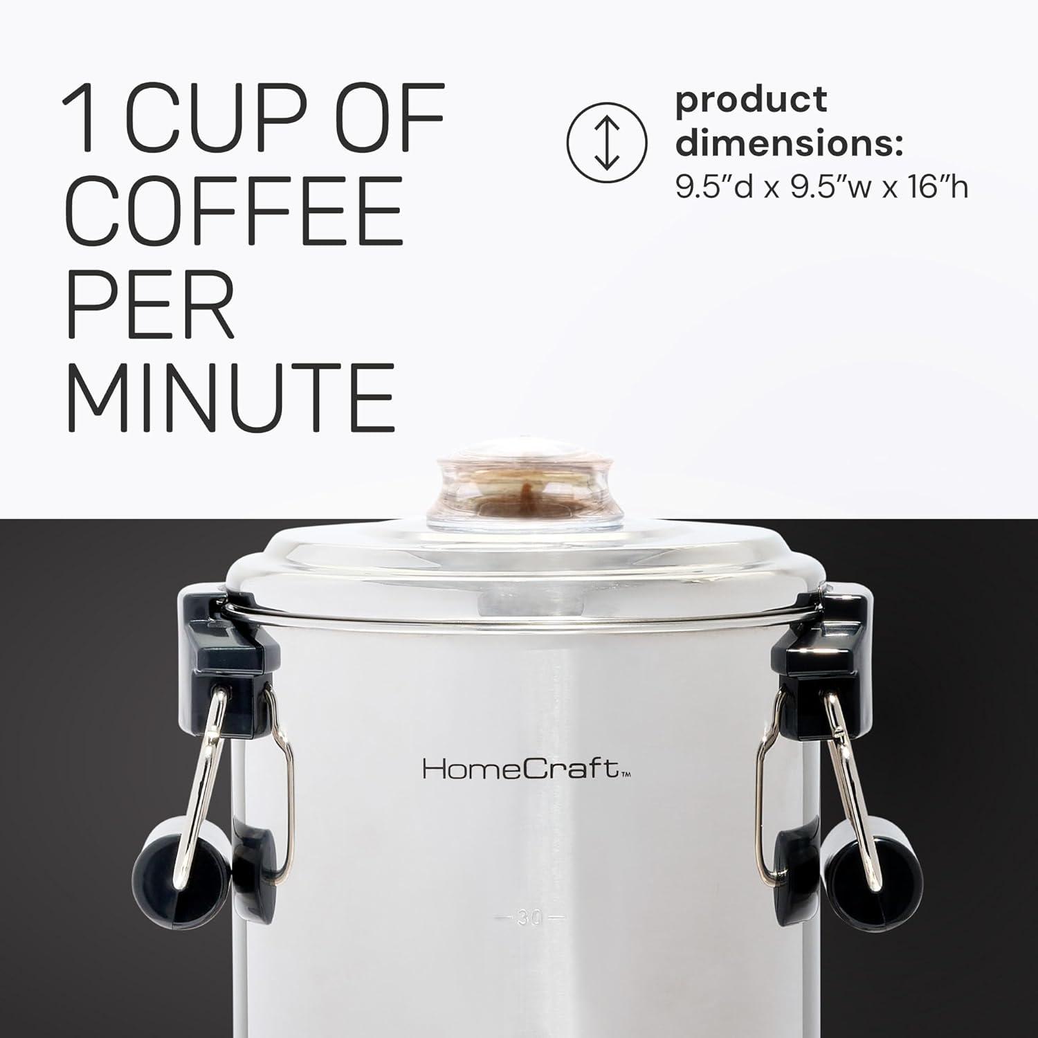 HomeCraft Homecraft Quick-Brewing Automatic 30-Cup Coffee Urn-Stainless Steel HCCU30SS
