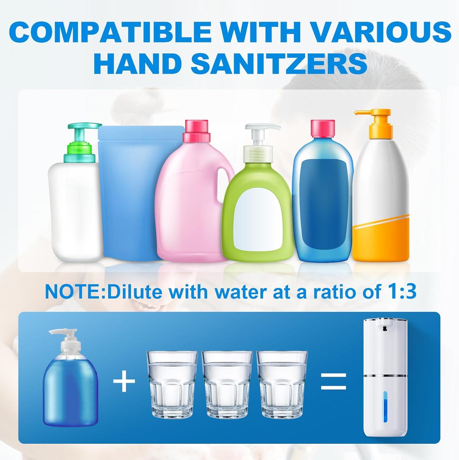 Automatic Liquid Soap Dispenser,380ml Wall Mount Touchless 4 Gear Adjustable Electric Liquid Soap Dispenser,USB Rechargeable with Sensor for Bathroom,Kitchen,Office