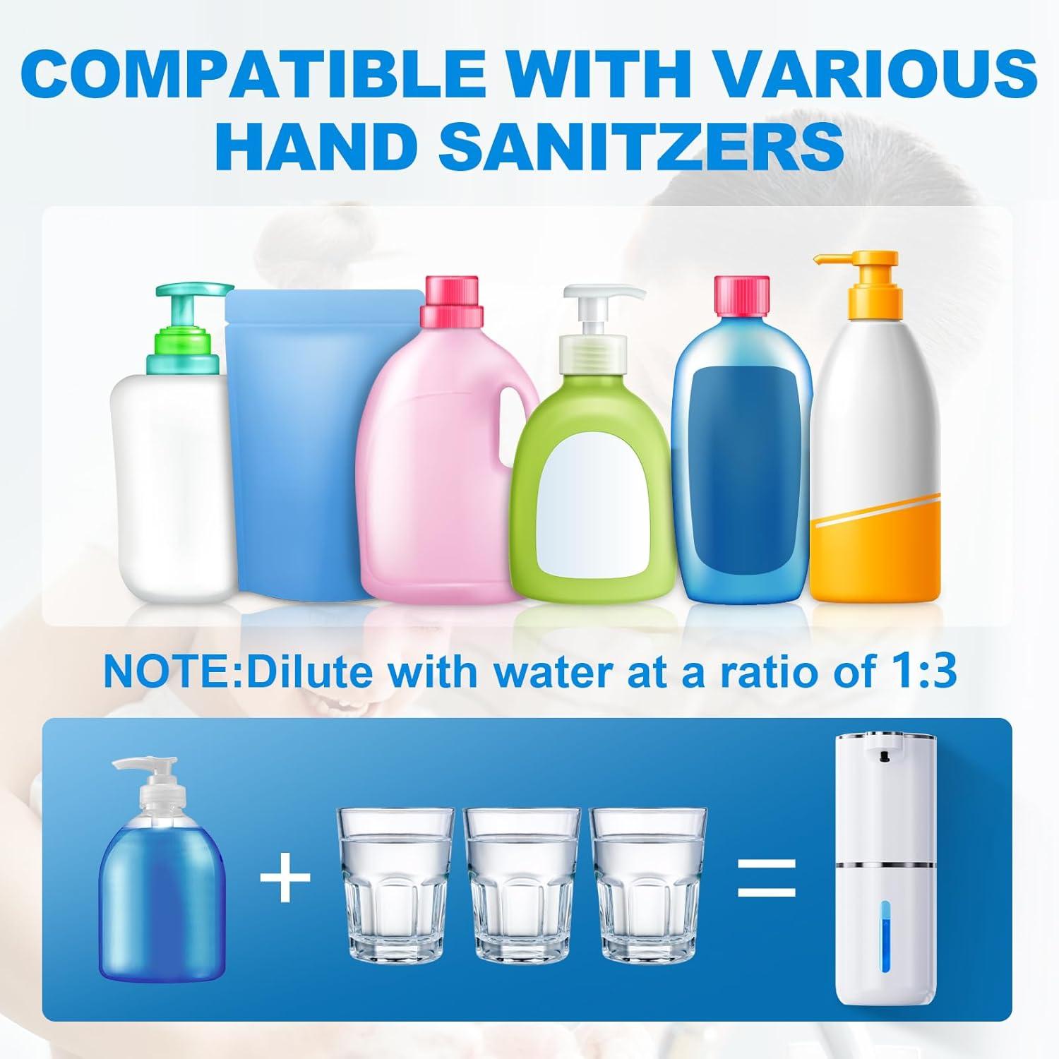 Automatic Liquid Soap Dispenser,380ml Wall Mount Touchless 4 Gear Adjustable Electric Liquid Soap Dispenser,USB Rechargeable with Sensor for Bathroom,Kitchen,Office