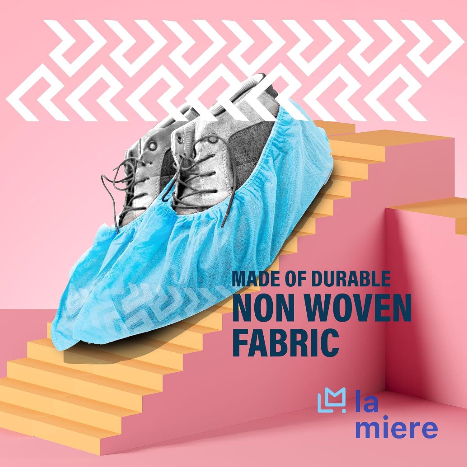 X-Large Non-Woven, 100 Pack Disposable Boot & Shoe Covers Non-Slip, Durable, Indoor Protect Your Home, Floors and Shoes (50 Pairs)