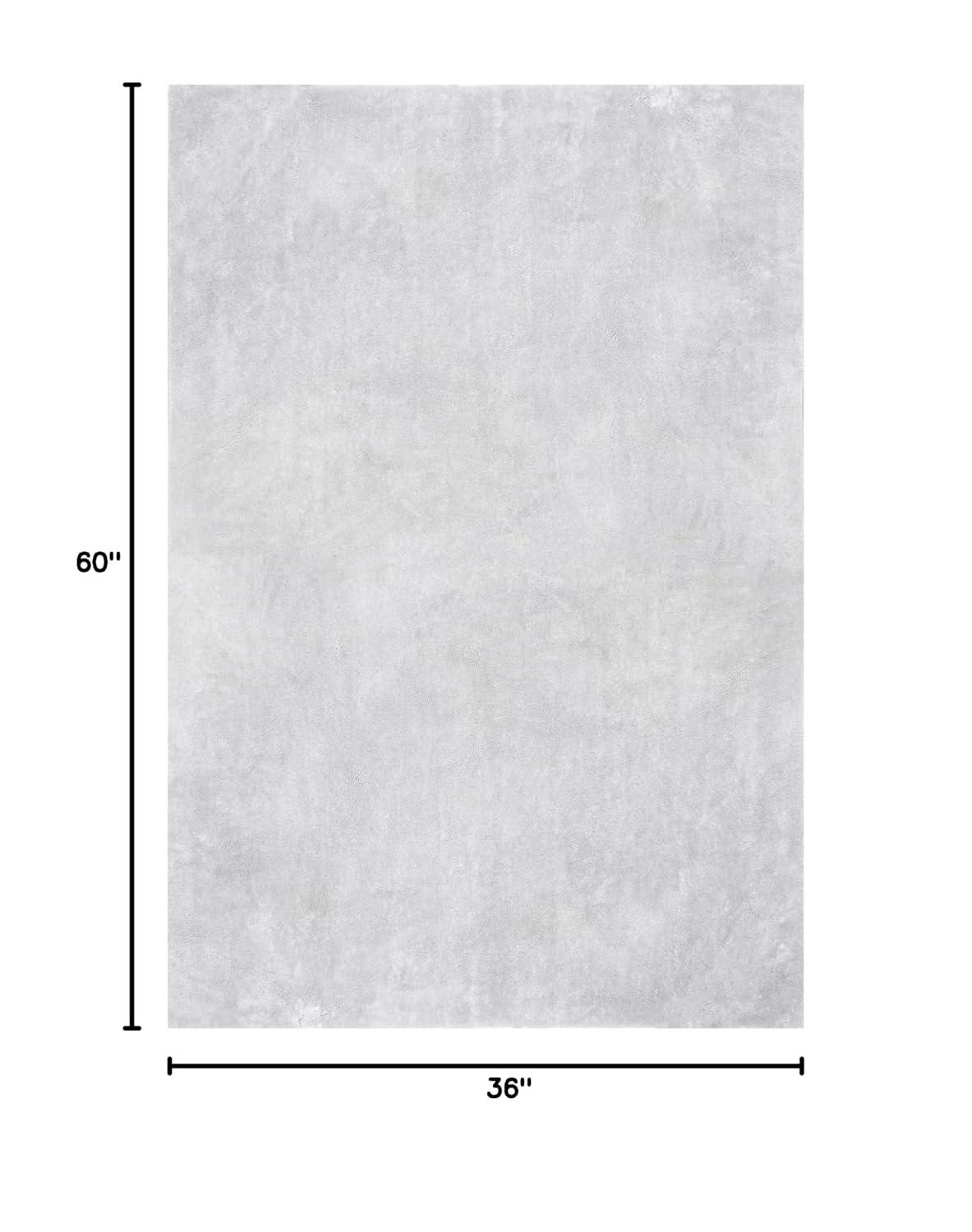 Nuloom Loni Cozy Plush Solid Pet Friendly Premium Machine Washable Shag Area Rug, 3' x 5', Light Grey