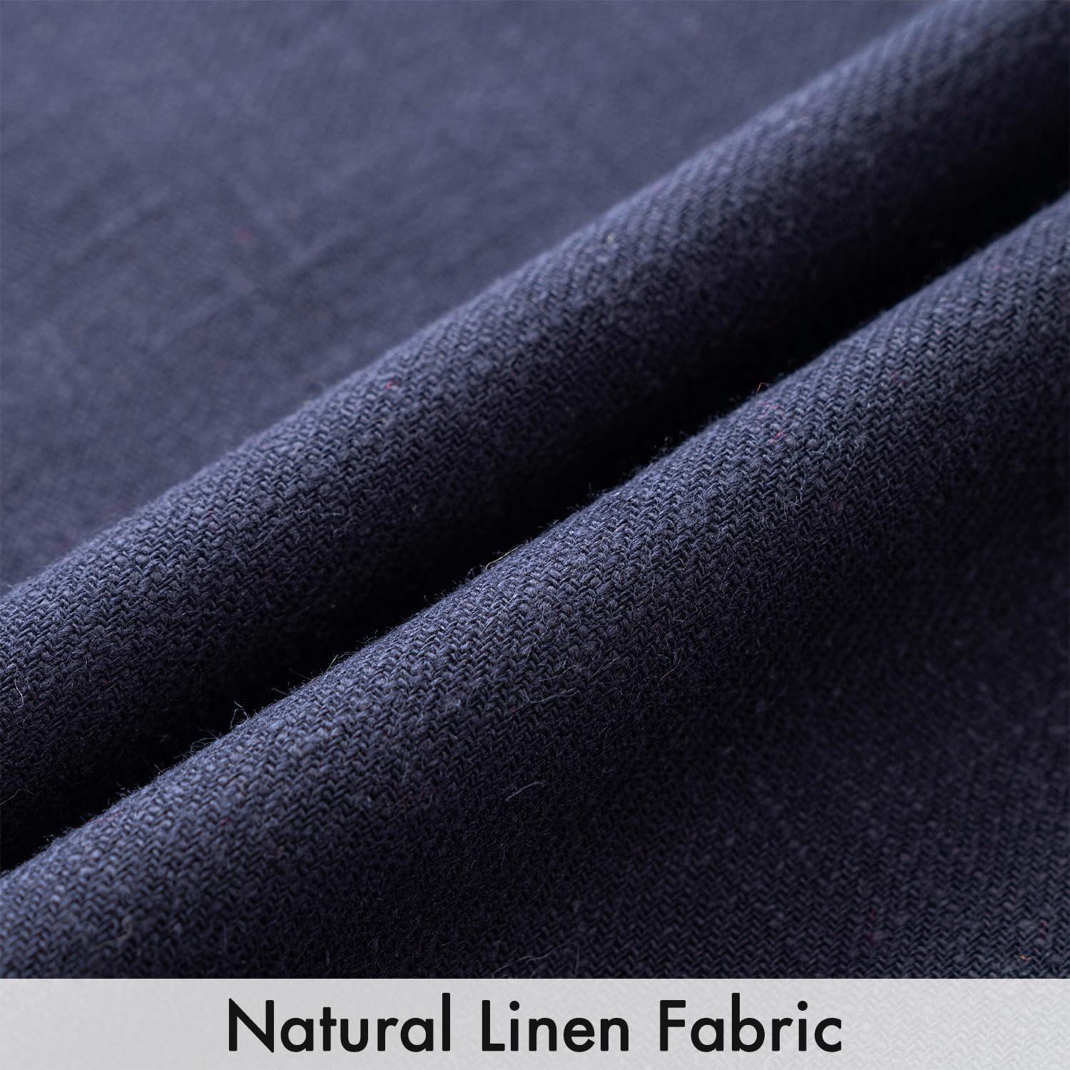 MIULEE Pack of 2 Decorative Linen Pillow Covers 20x20 Inch Navy Blue Farmhouse Soild Neutral Throw Pillow Covers Soft Accent Decorative Pillowcases Home Decors for Couch Sofa Bed Living Room