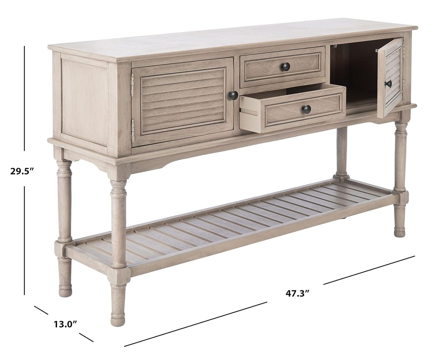 Tate 2 Drawer 2 Door Console Table - Greige - Safavieh