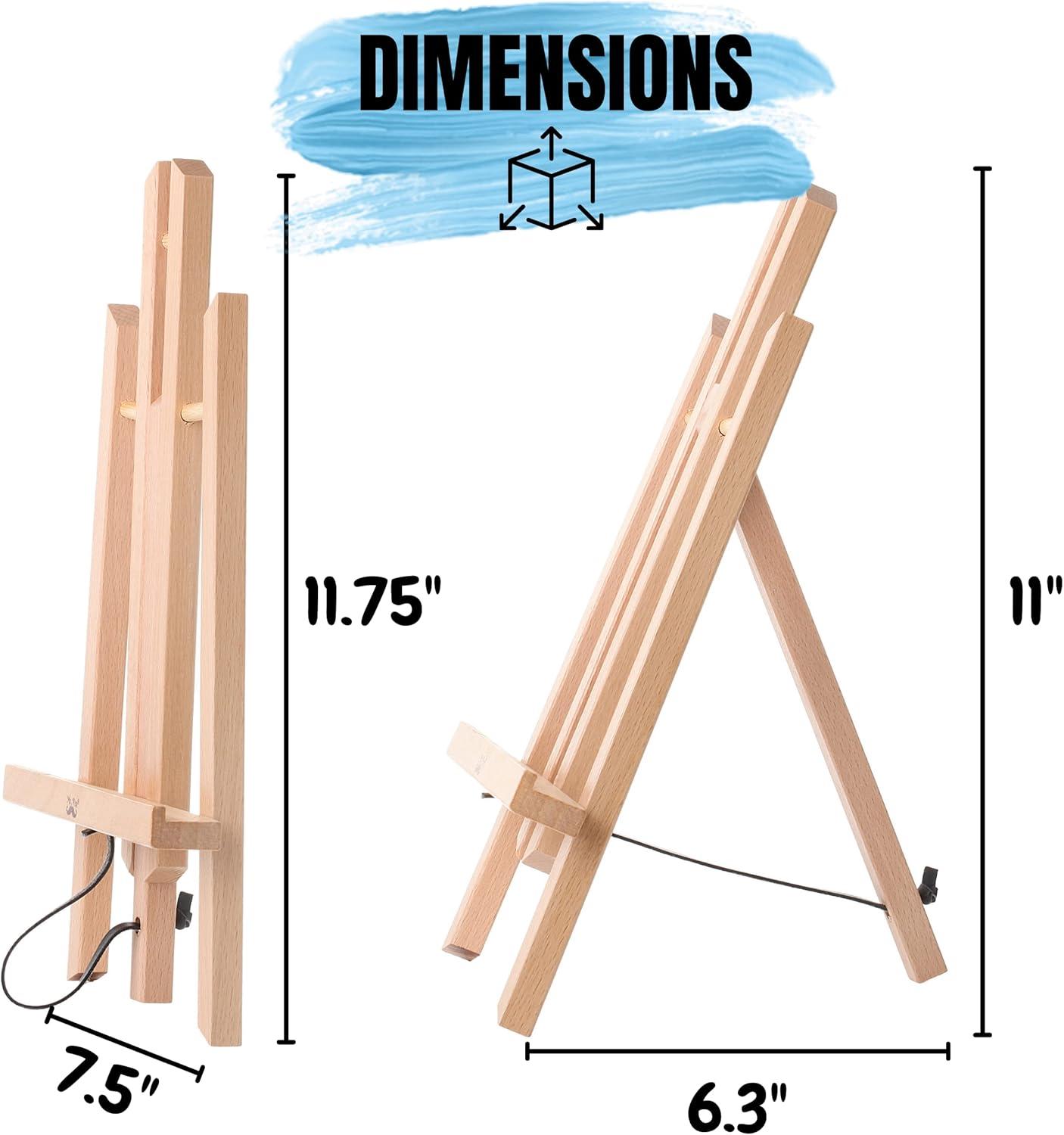 11" Natural Beechwood Tabletop A-Frame Artist Easel