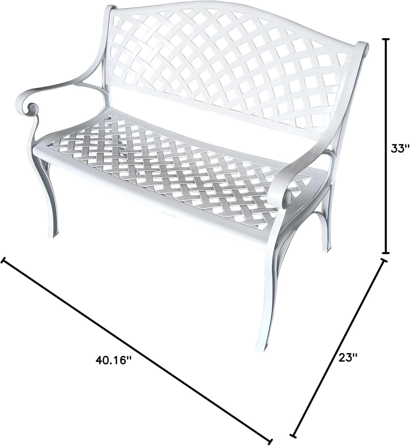 Oakland Living Arched Trellis Aluminum Garden Bench