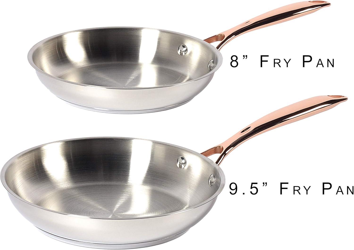 Celebrations 10-Piece Stainless Steel Cookware Set with Copper Accents