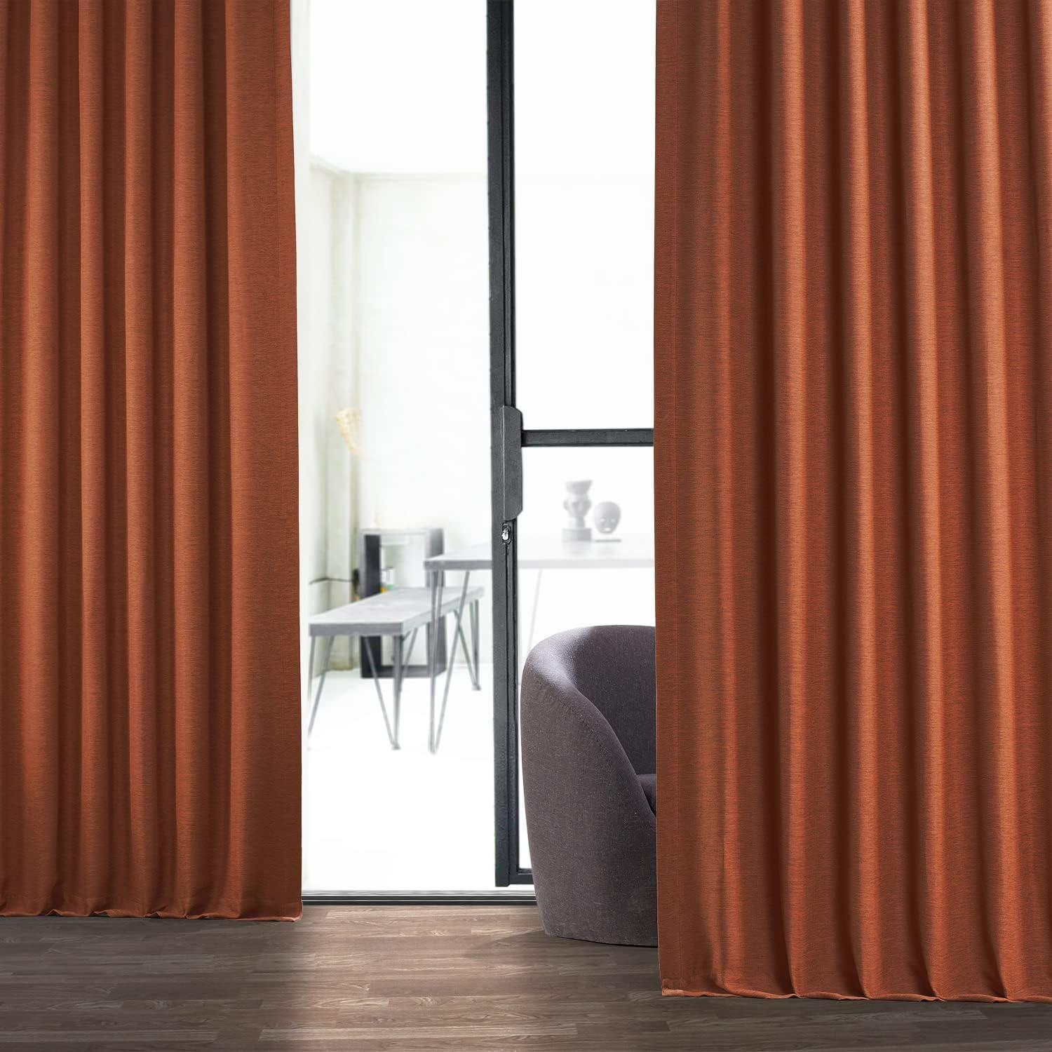 Persimmon Bellino Blackout Room Darkening Curtain (1 Panel), Persimmon, 50W X 120L