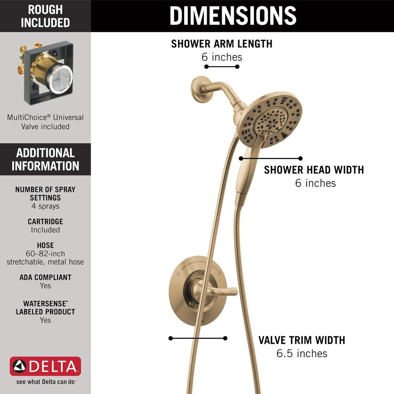 Delta Monitor 14 Series Shower Only Trim Only with In2ition Hand Shower T142855-CZ-I