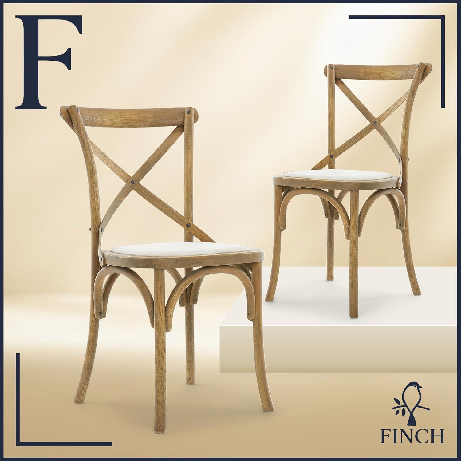 Cream Rattan Cross Back Side Chair Set