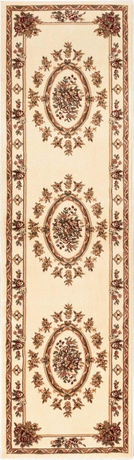 Well Woven Pastoral Medallion French European Floral Formal Traditional Modern Classic Thick Soft 5'3" x 7'3" Red Area Rug