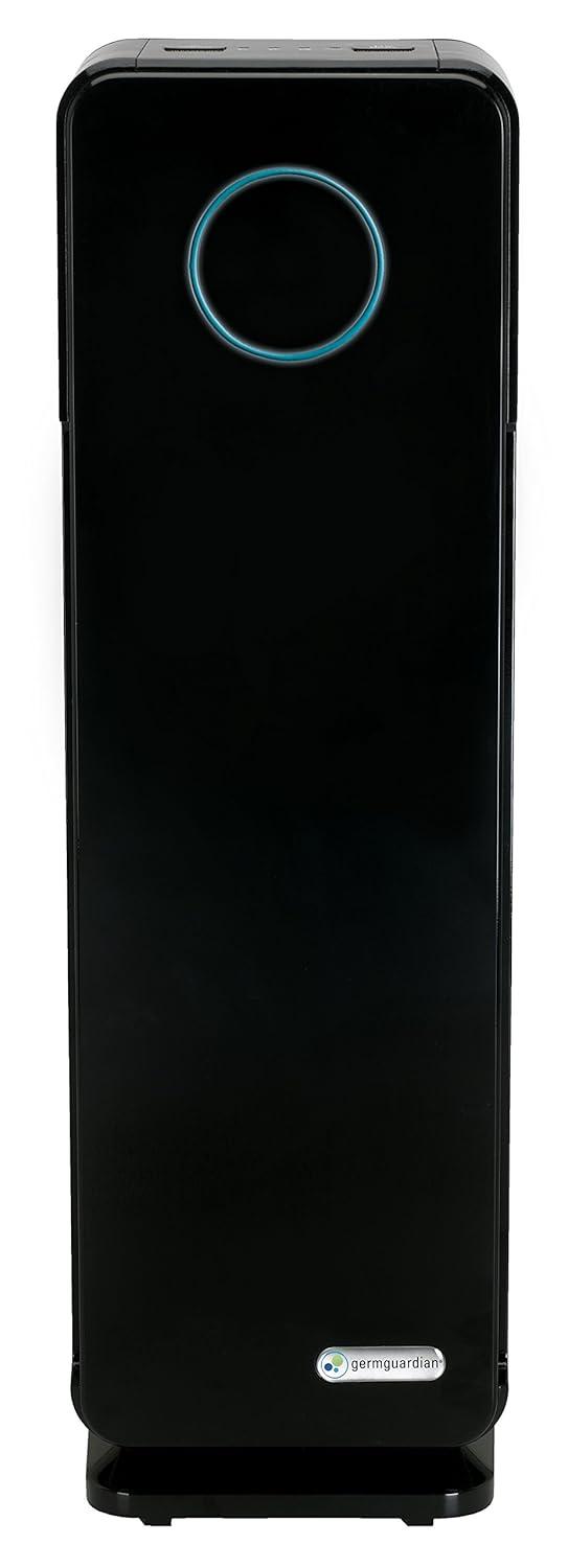 GermGuardian 5-In-1 HEPA Air Purifier for Home, Pet Air Purifier with HEPA Air Filter & UV-C Light, AC4300BPTCA, 743 Sq. Ft., 22'' Tower, Black