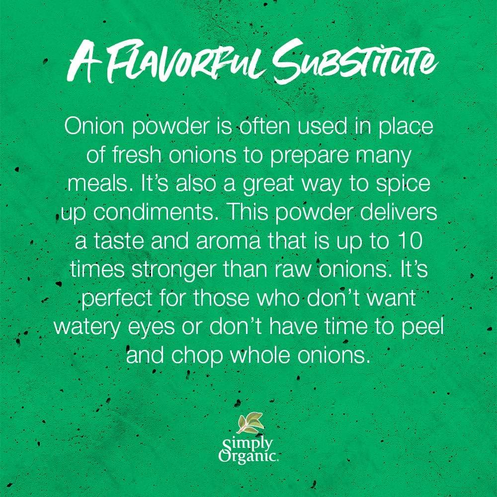 Simply Organic White Onion Powder, 3-Ounce Jar, Organic US Grown Onions, Real Onion Taste Without The Tears, Kosher, Non GMO