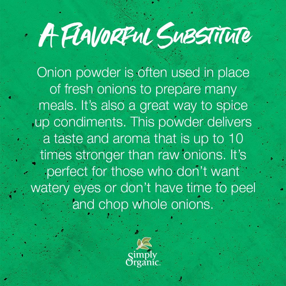 Simply Organic White Onion Powder, 3-Ounce Jar, Organic US Grown Onions, Real Onion Taste Without The Tears, Kosher, Non GMO