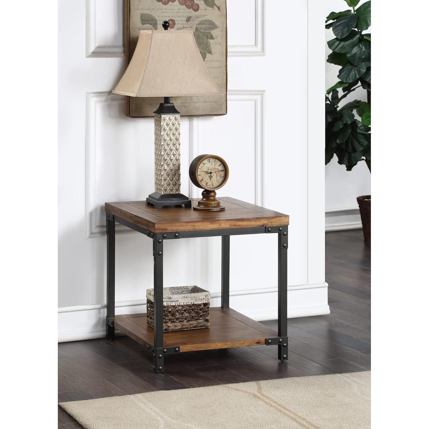 Steve Silver 23" Lantana End Table in Antique Brown Honey