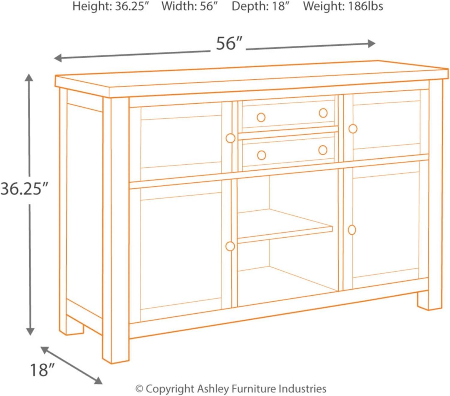 Ashley Furniture Moriville Server in Grayish Brown