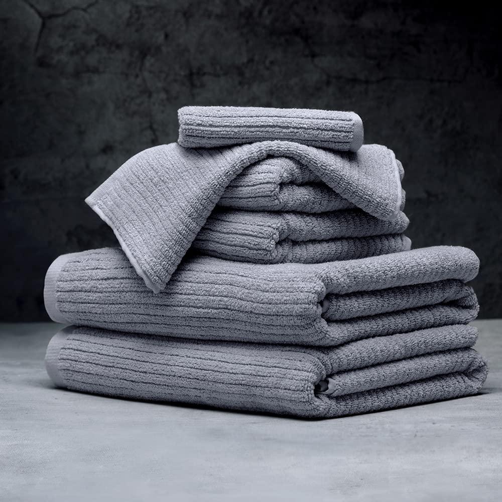Pebble Gray 6-Piece Cotton Microfiber Bath Towel Set