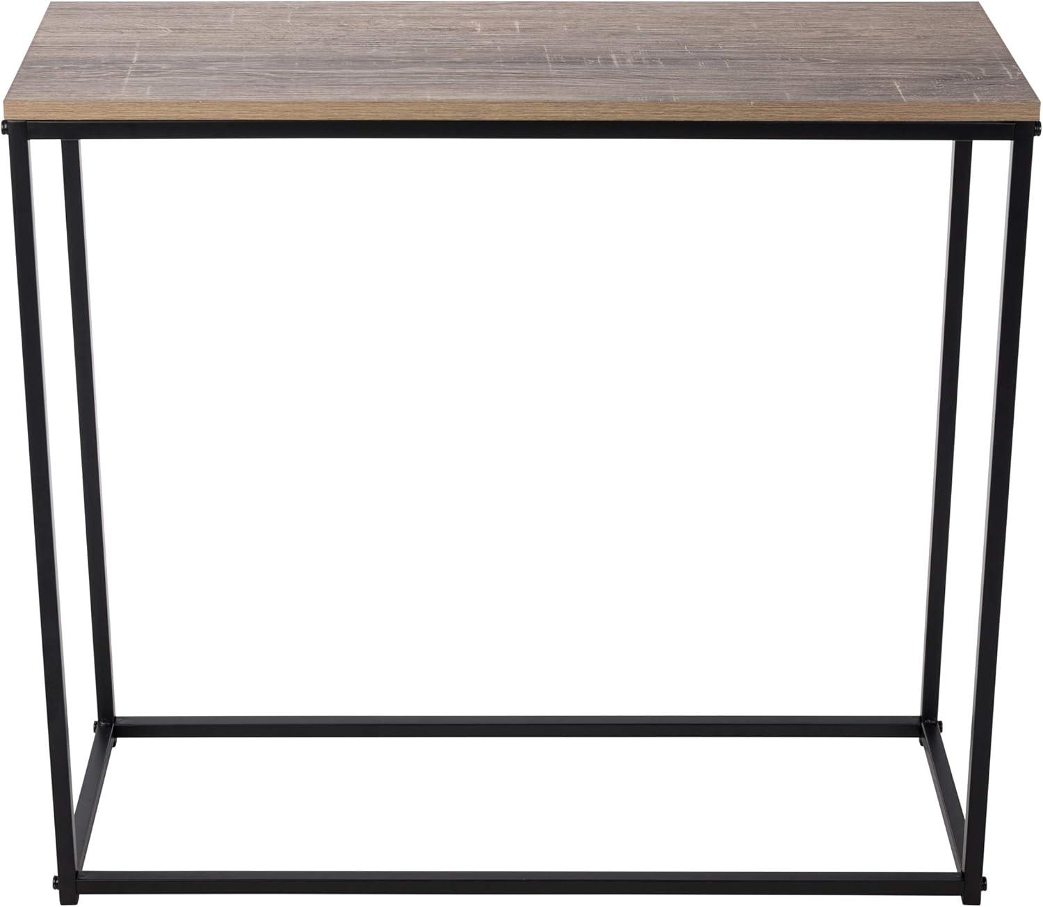 Tribeca Industrial Console Table with Wood Veneer and Steel Frame