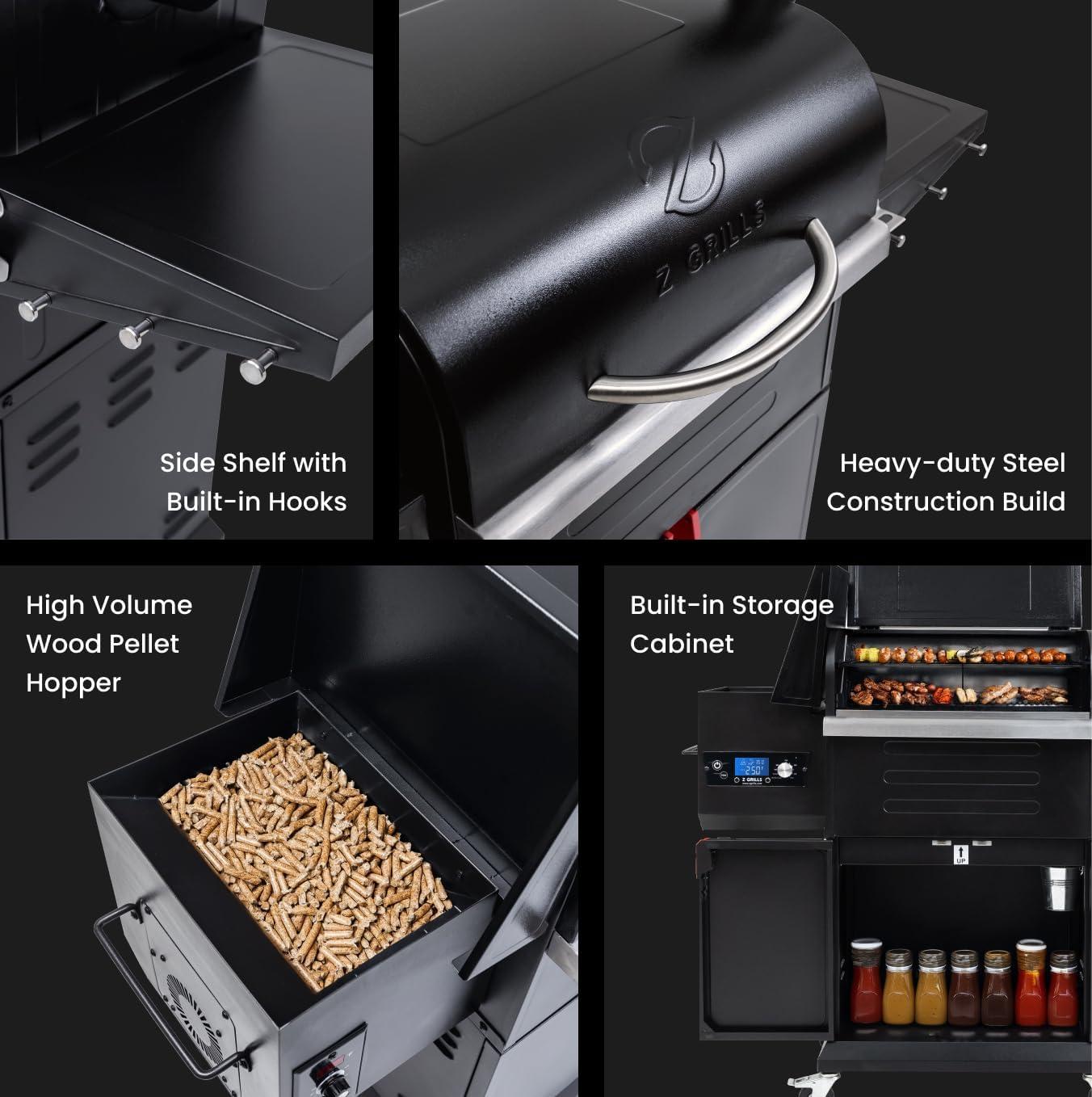 Z GRILLS Upgraded Wood Pellet Grill with PID Controller, 8-in-1, 572 sq in Cooking Area
