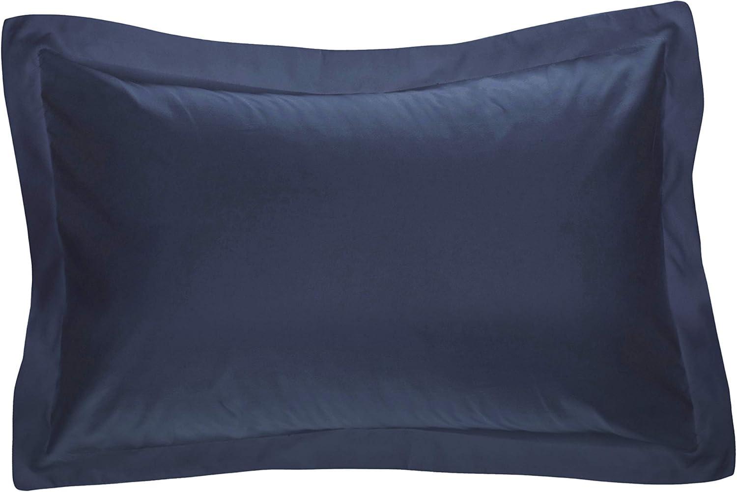 Fresh Ideas Bedding Poplin Tailored 2-Pack Pillow Sham, Standard, Navy