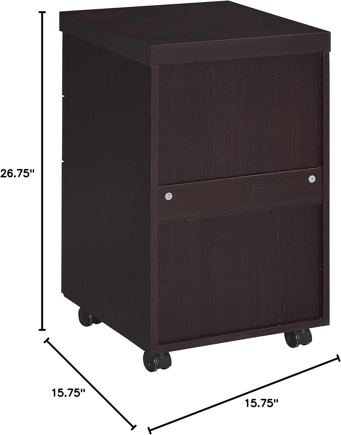 Black 3-Drawer Lockable Mobile Storage Cabinet