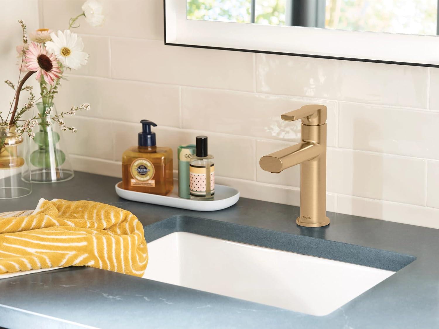 Moen Moen Meena Single Hole Bathroom Faucet with Drain Assembly 84794BZG