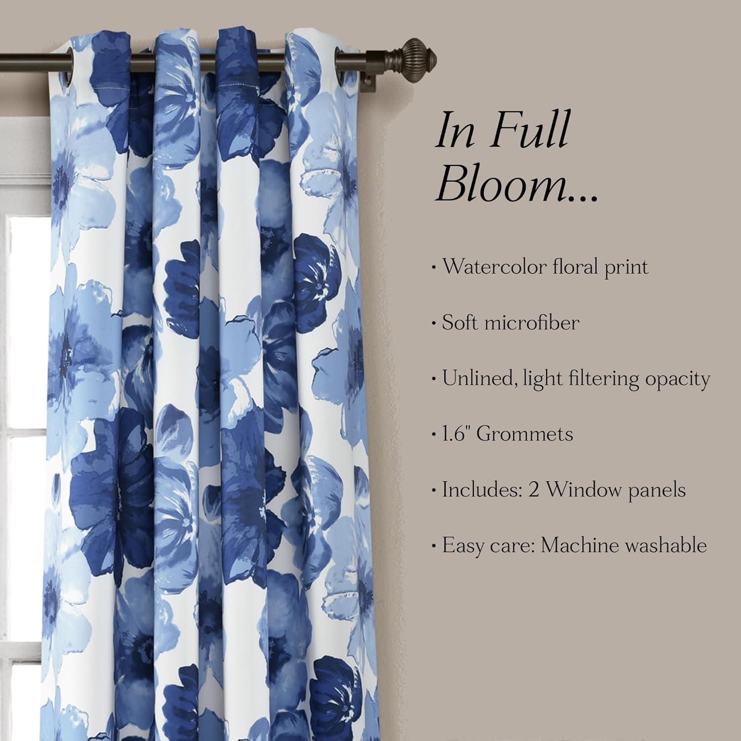 Lush Decor Leah Polyester Room Darkening Curtain Pair (Set of 2)