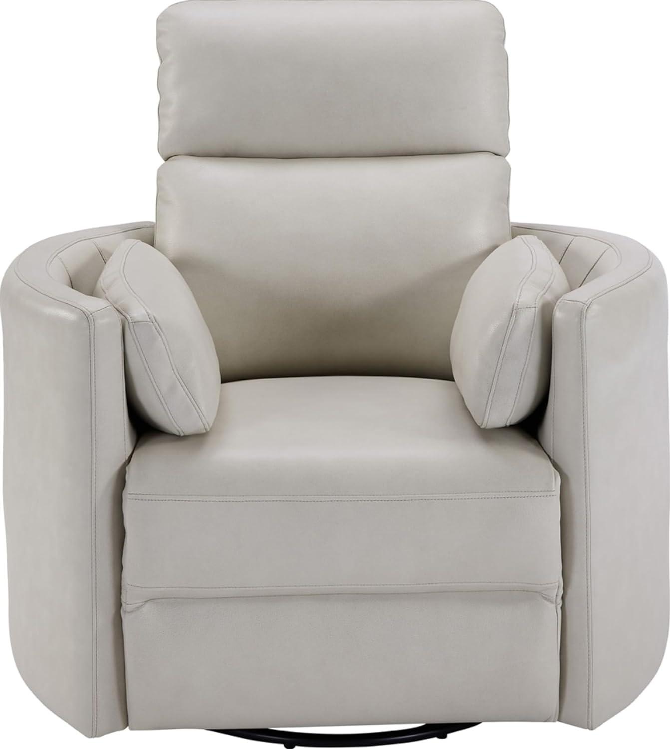 Florence Brown Top-Grain Leather Swivel Recliner with USB Charger