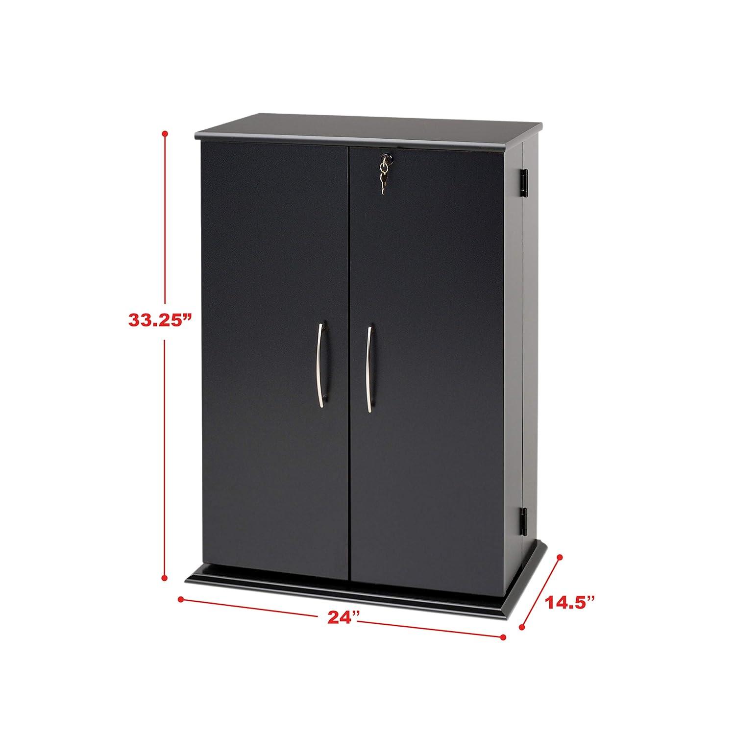 Locking Media Storage Cabinet Black - Prepac