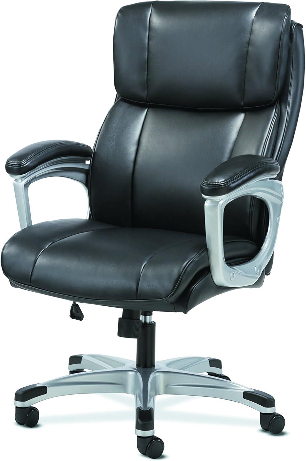 Luxurious High-Back Executive Black Leather Swivel Chair