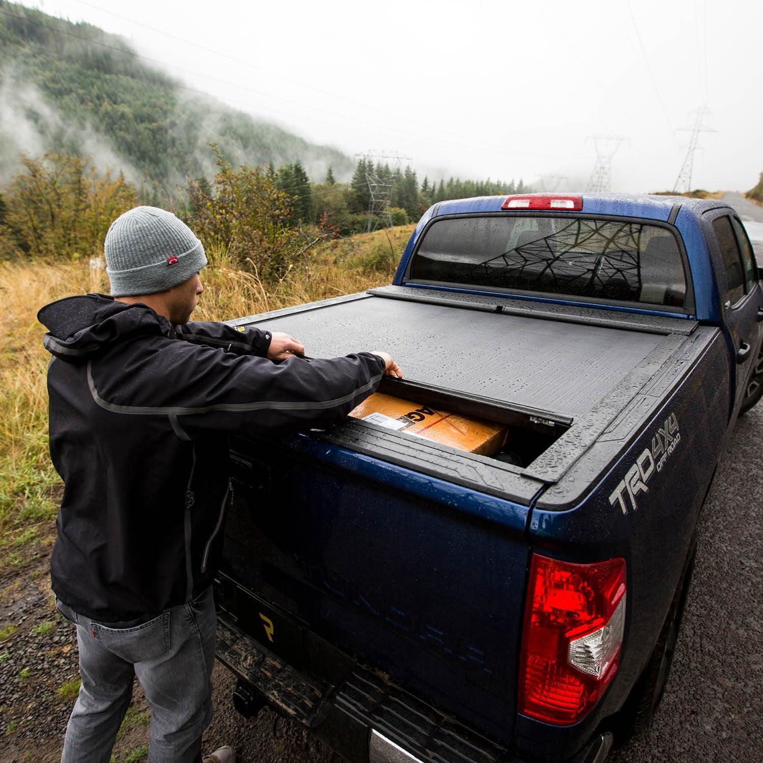 Black Aluminum Retractable Truck Bed Tonneau Cover