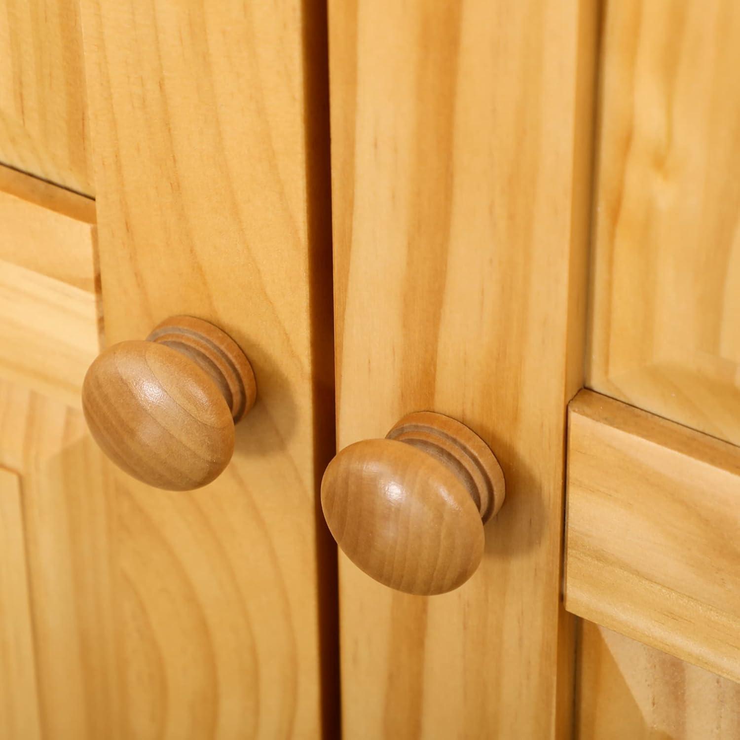 Ophelia & Co. 67" Pinewood Kitchen Pantry Storage Cabinet, Freestanding Cabinets With Doors And Shelf Adjustability