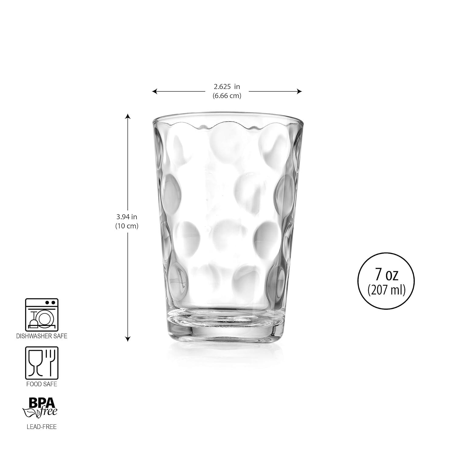 Modern Clear Glass Round Juice Cups Set of 10