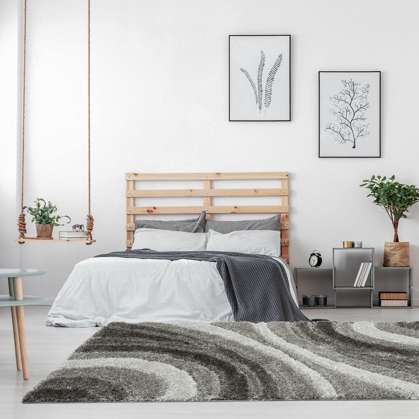 Luxe Weavers Modern Shag Geometric Area Rug, Gray 5x7