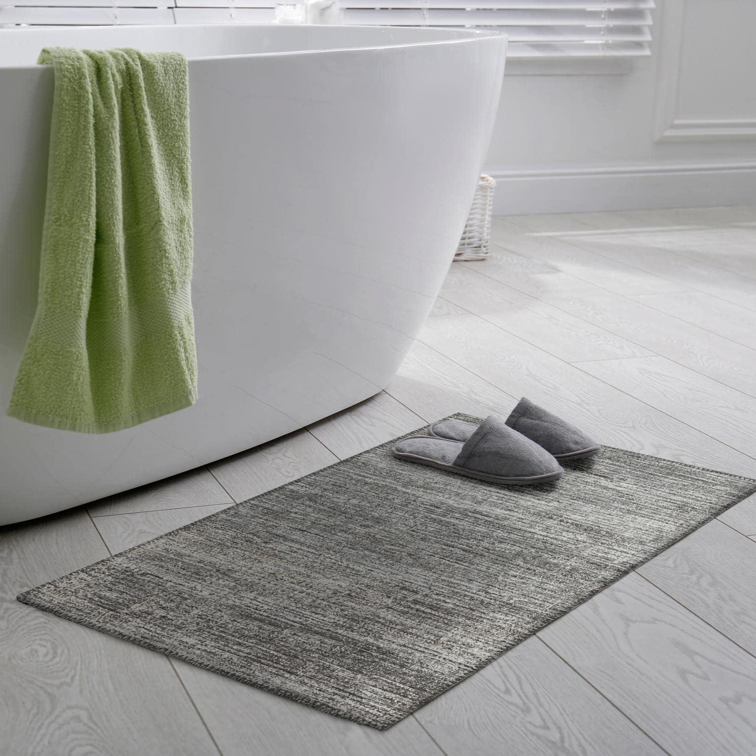 Silver Flat Woven Chenille Indoor Outdoor Area Rug