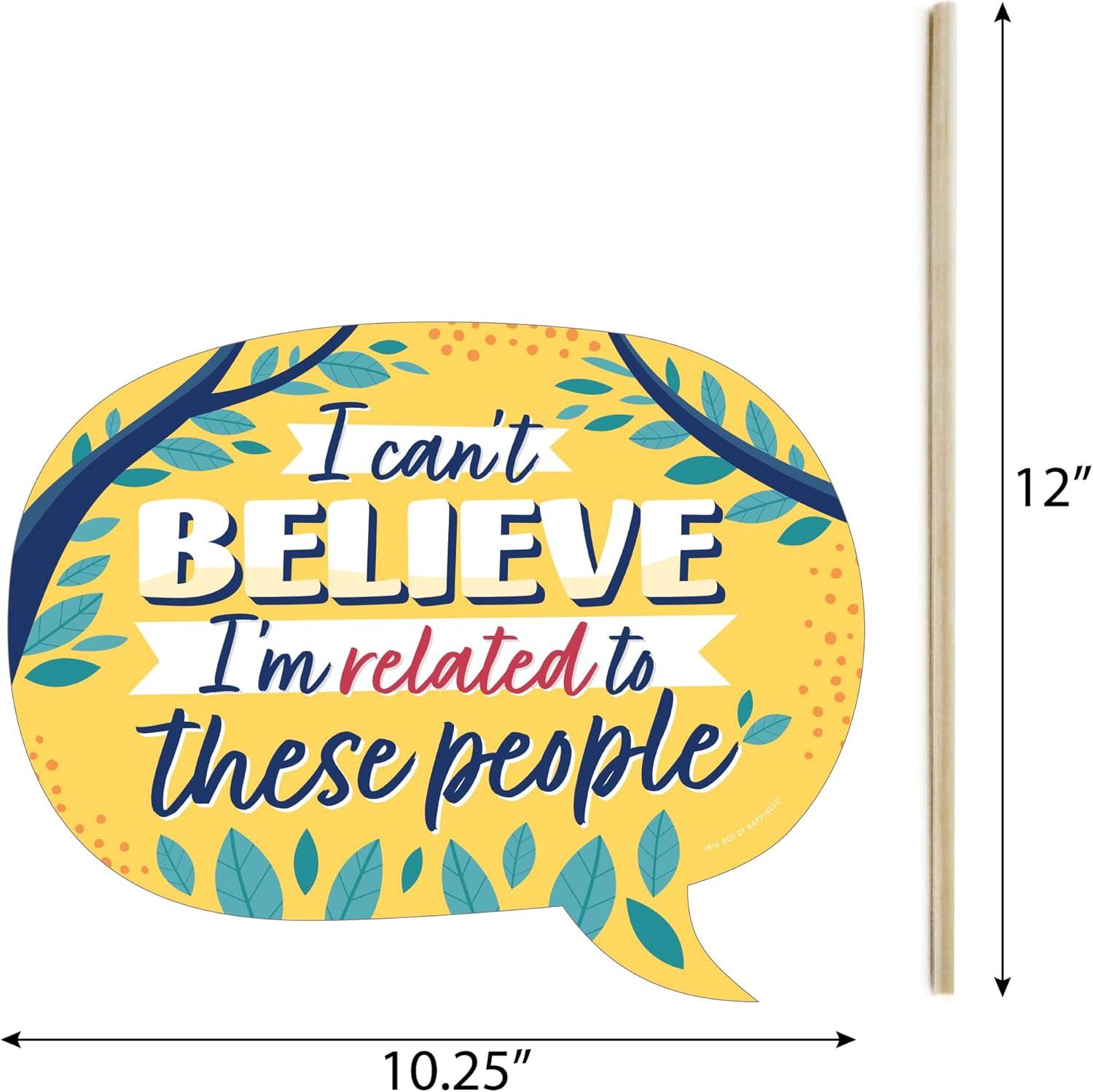 Big Dot of Happiness Funny Colorful Family Reunion - Family Gathering Party Photo Booth Props Kit - 10 Piece