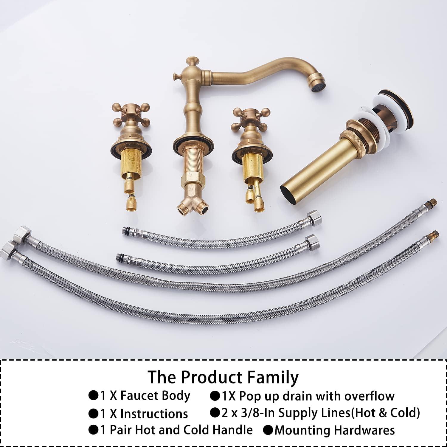 Widespread 2-handle Bathroom Faucet with Drain Assembly