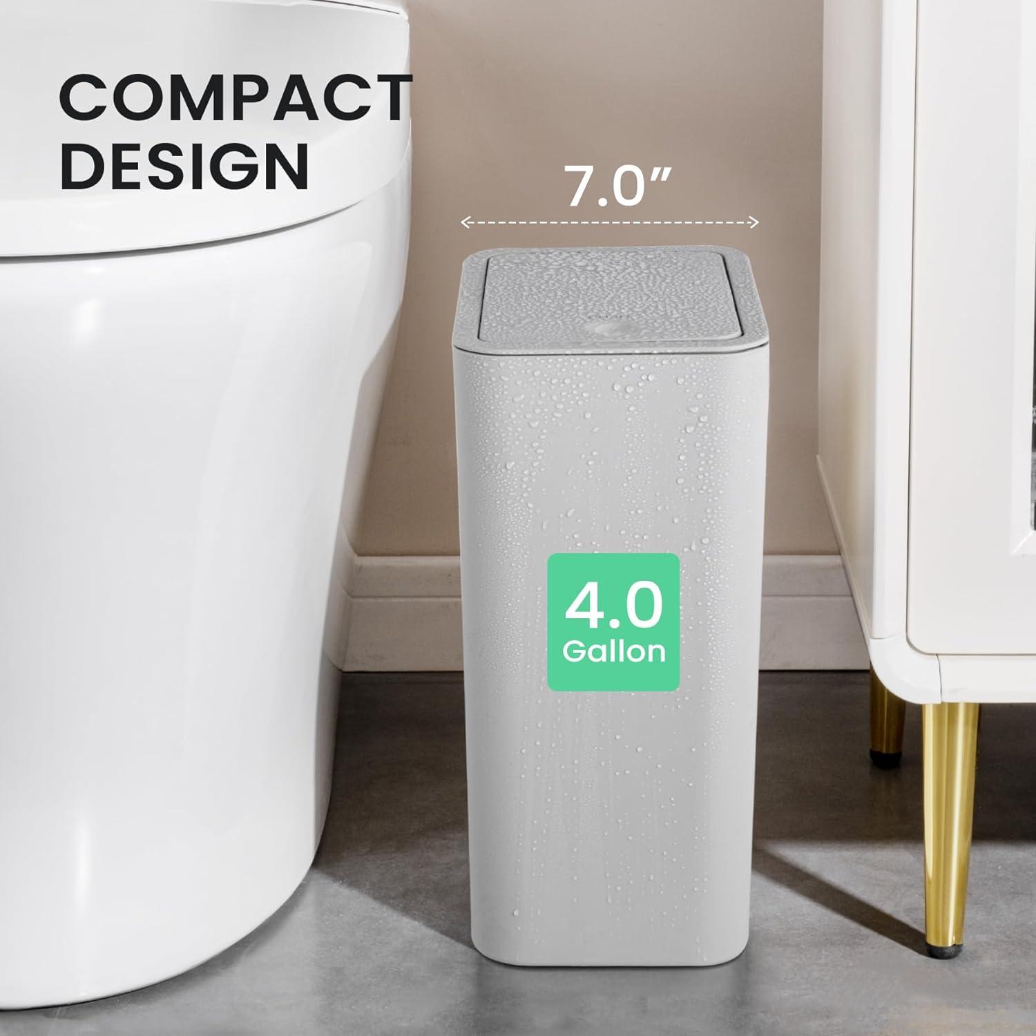 QEPWSCX Bathroom Garbage Can, Black