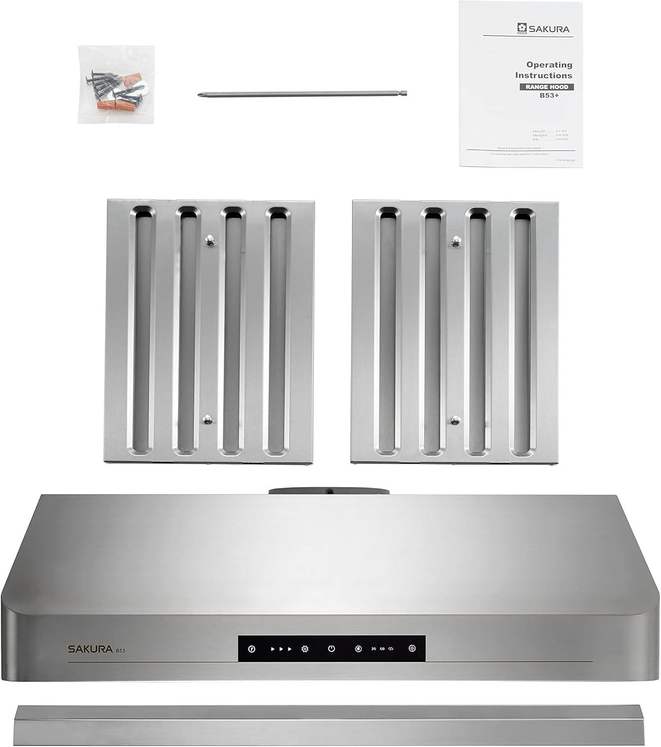 Sakura B53 36" Stainless Steel Range Hood - Made in Taiwan