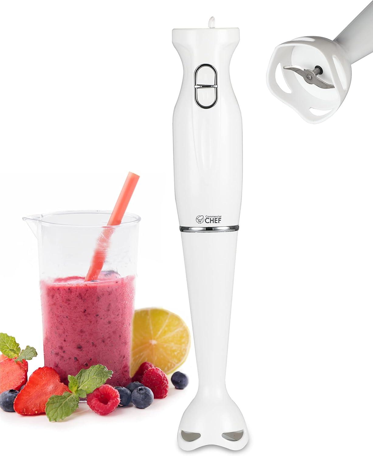 Commercial Chef COMMERCIAL CHEF Immersion Blender, Hand Blender with Stainless Steel Blades